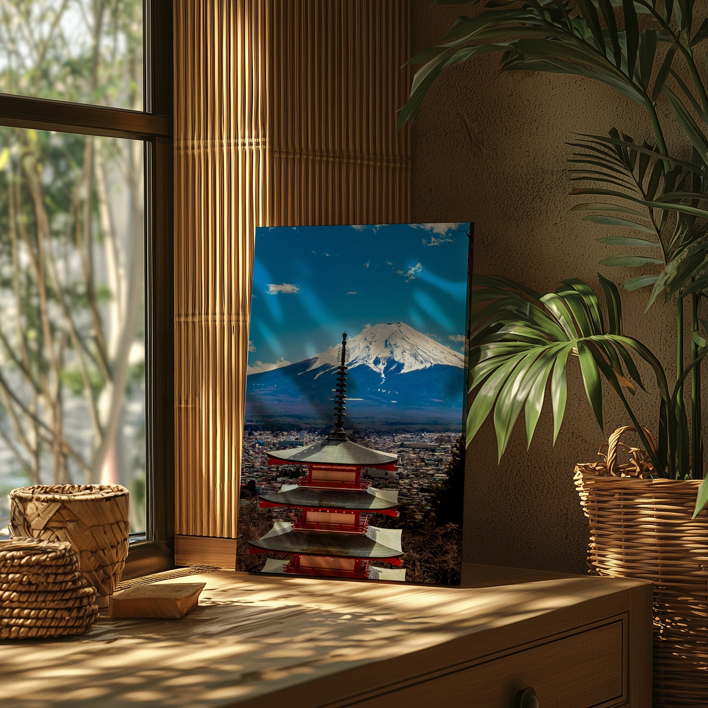 Harmony of Japan: Mount Fuji and Chureito Pagoda Canvas Print