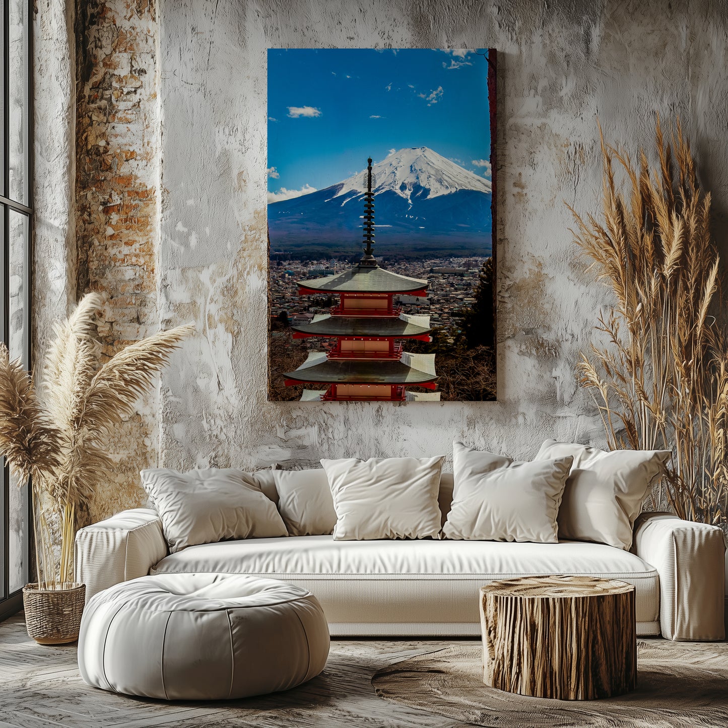 Harmony of Japan: Mount Fuji and Chureito Pagoda Canvas Print