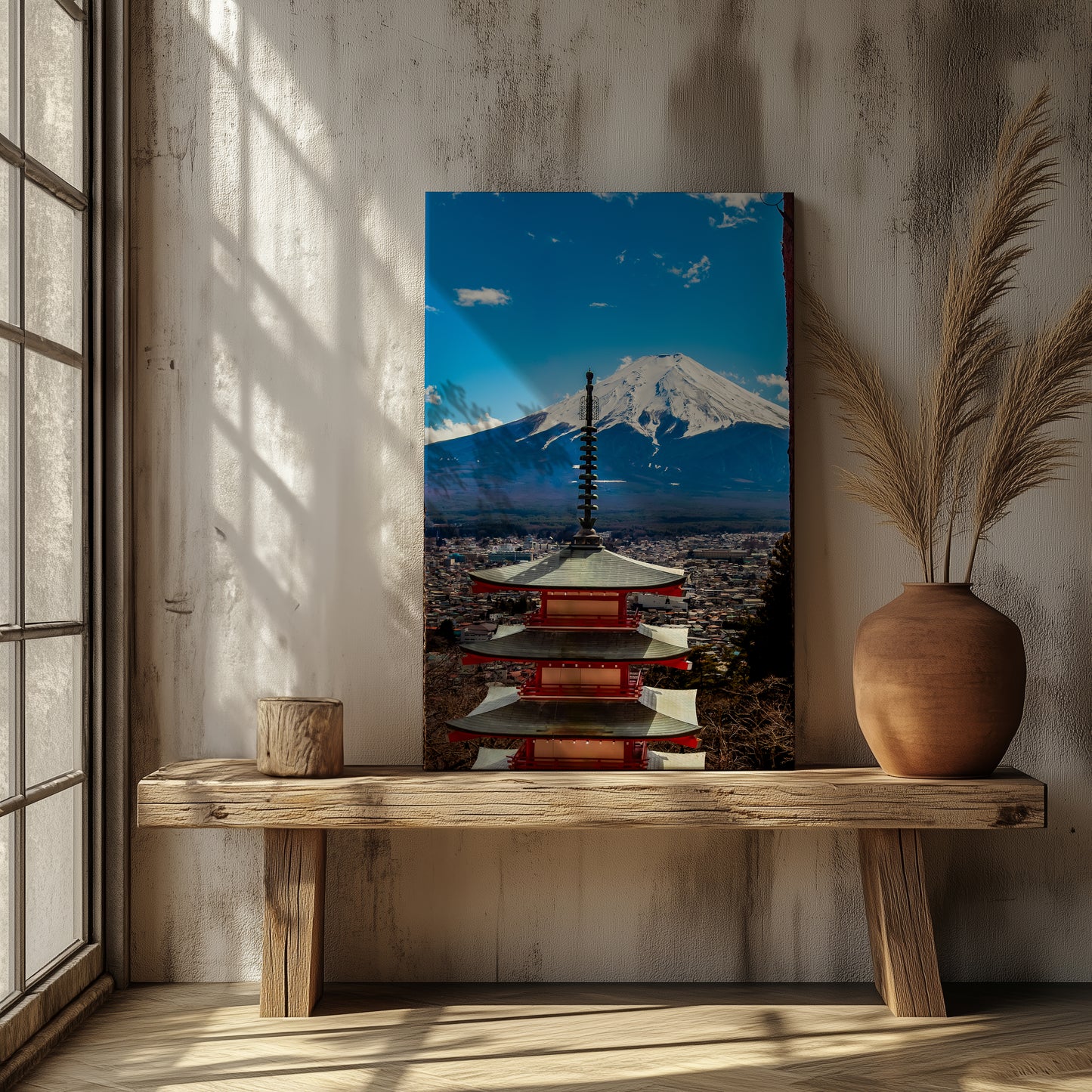 Harmony of Japan: Mount Fuji and Chureito Pagoda Canvas Print