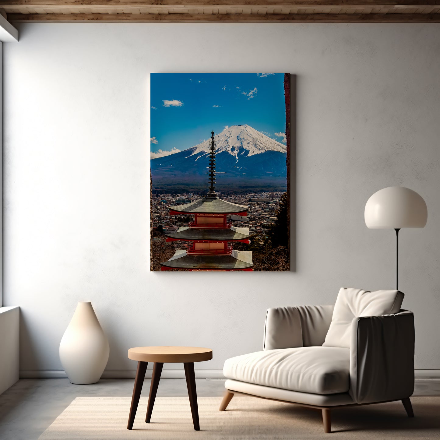 Harmony of Japan: Mount Fuji and Chureito Pagoda Canvas Print