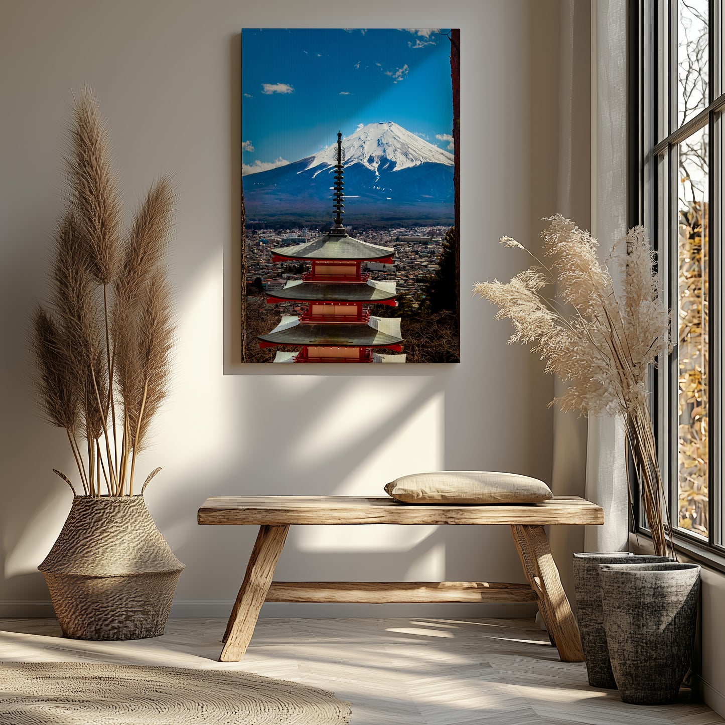 Harmony of Japan: Mount Fuji and Chureito Pagoda Canvas Print